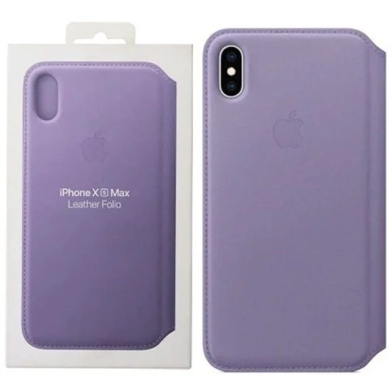 Apple Iphone Xs Max Leather Folio Case - Purple (Lilac)